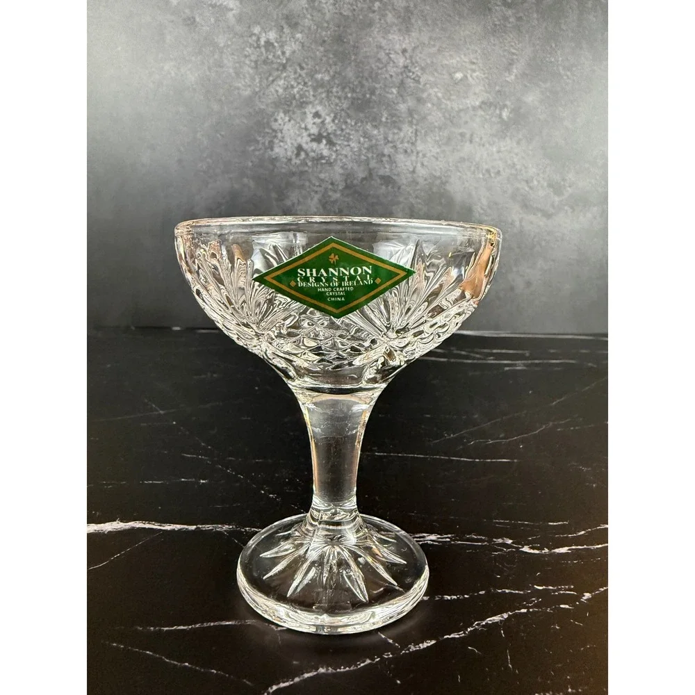 VTG Set of 4 Shannon Crystal Ireland Champagne Coupes‎ EUC!